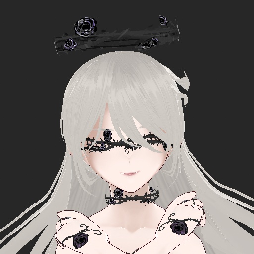 侵食する薔薇のアクセ三種【Vroidヘア】