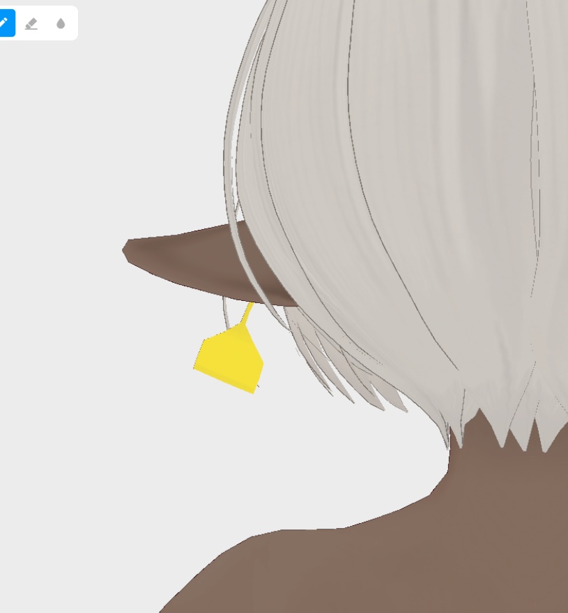 【牛さんみたいな】左耳の商品タグ【Vroid正式版ヘア】