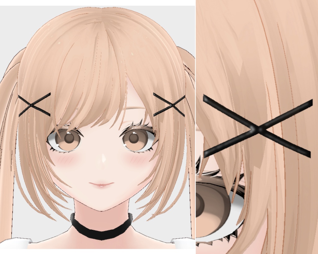 【2way】編み上げフリル水着&リボンバニー【Vroid】