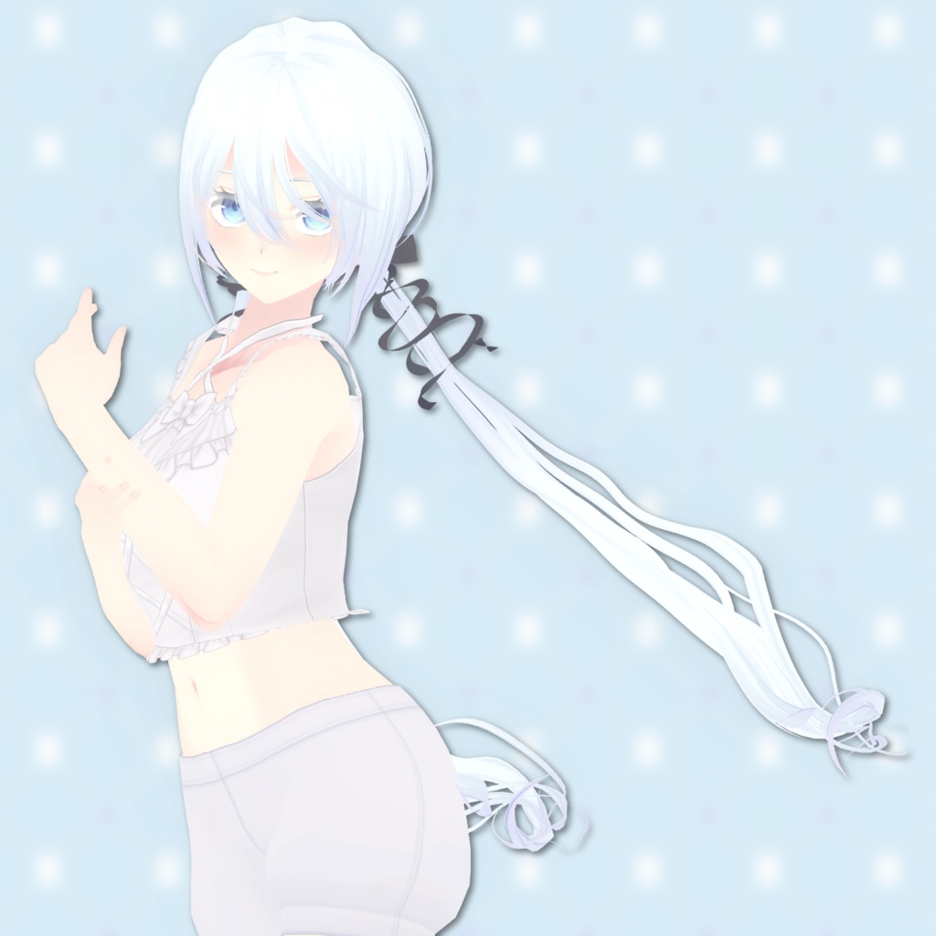 【Vroid正式版ヘア】リボン巻きつきローツイン🎀