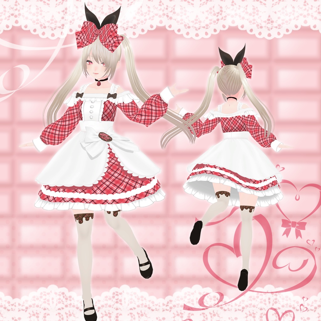 【バレンタインに♪】クラシカルスイートドレス【Vroid衣装 ロリィタ】