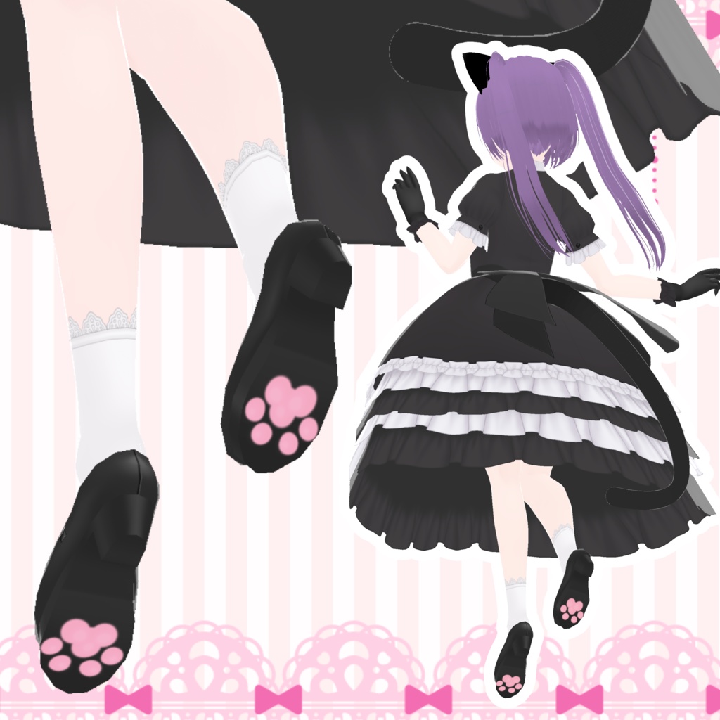 【Vroid衣装】にくきゅう四段フリルロリータ(=^・^=)