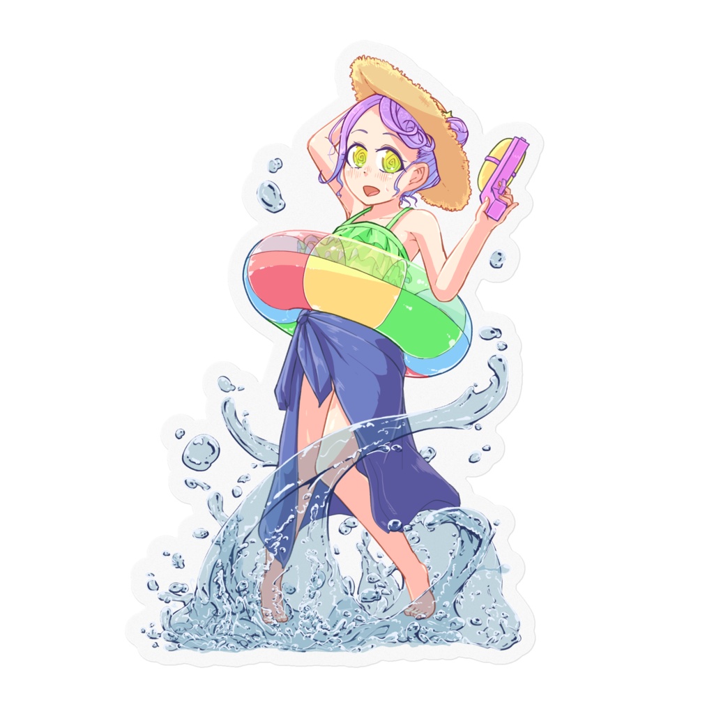 水着ぽんこステッカー8種