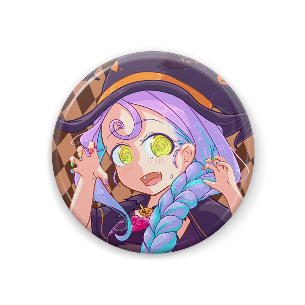 ハロウィンぽんこ缶バッジ