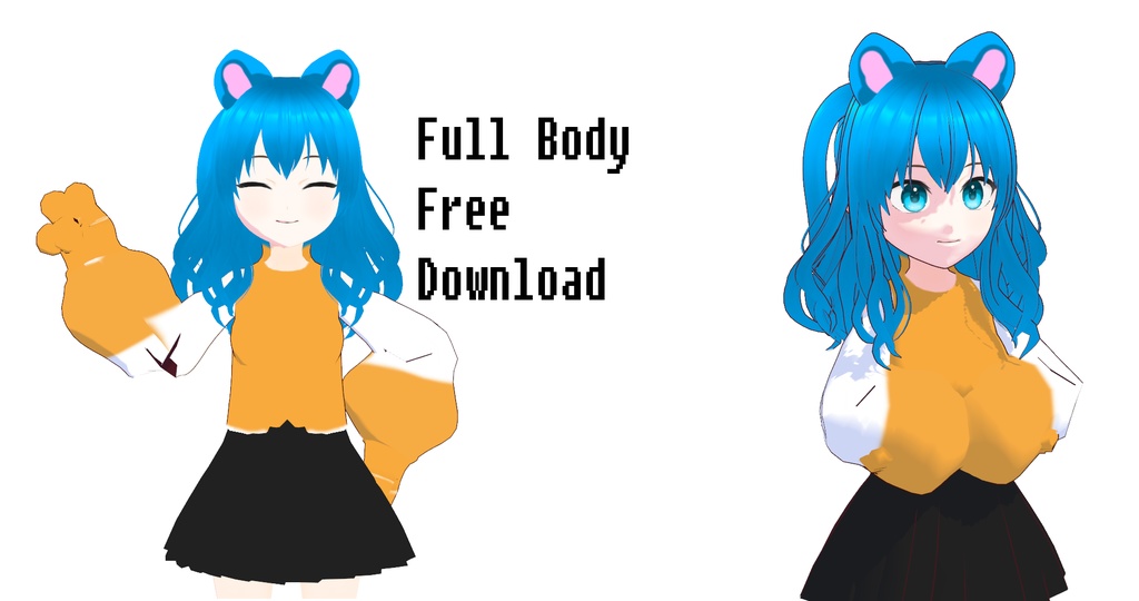 Dakichan Blue Hair Girl VRoid 3d Download