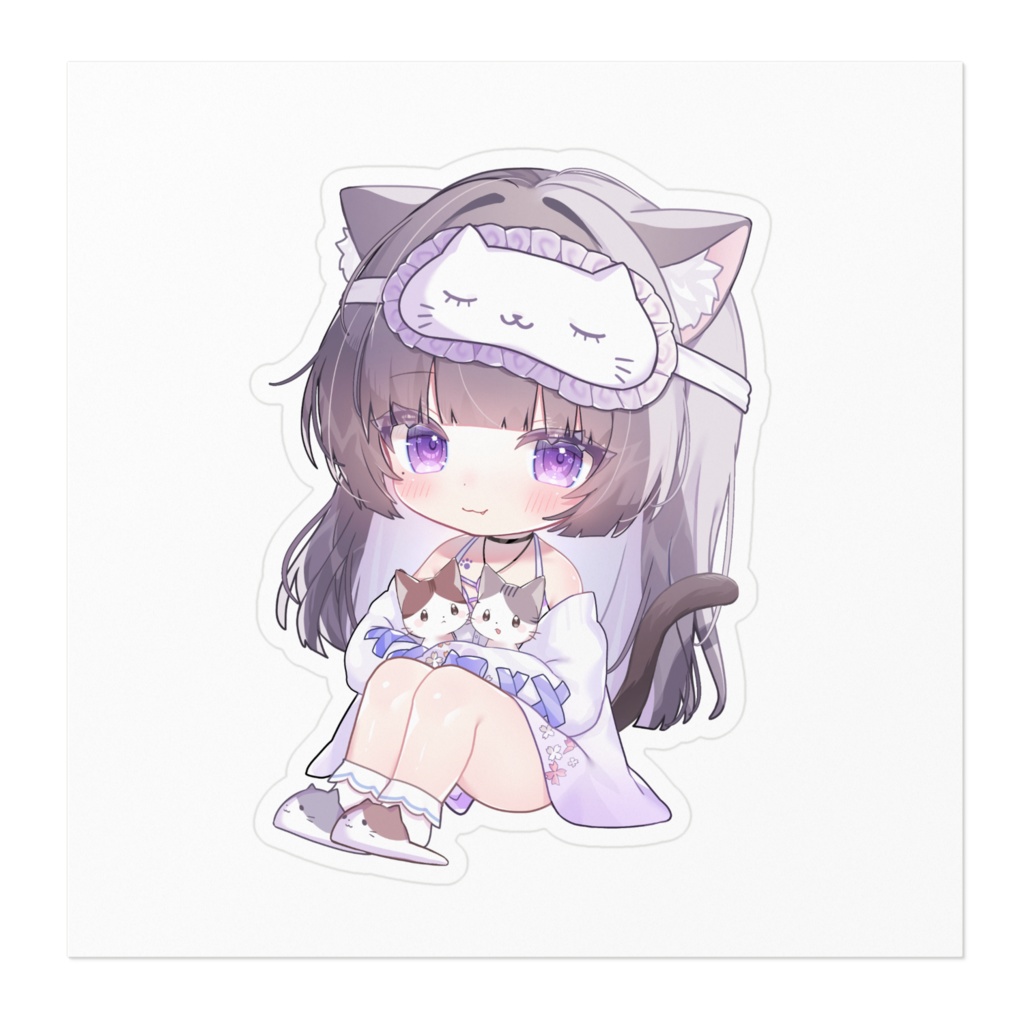 【2周年記念🎉】紗猫にあ🐾🔮 お祝い🎂ステッカー2024(100 x 100 mm)