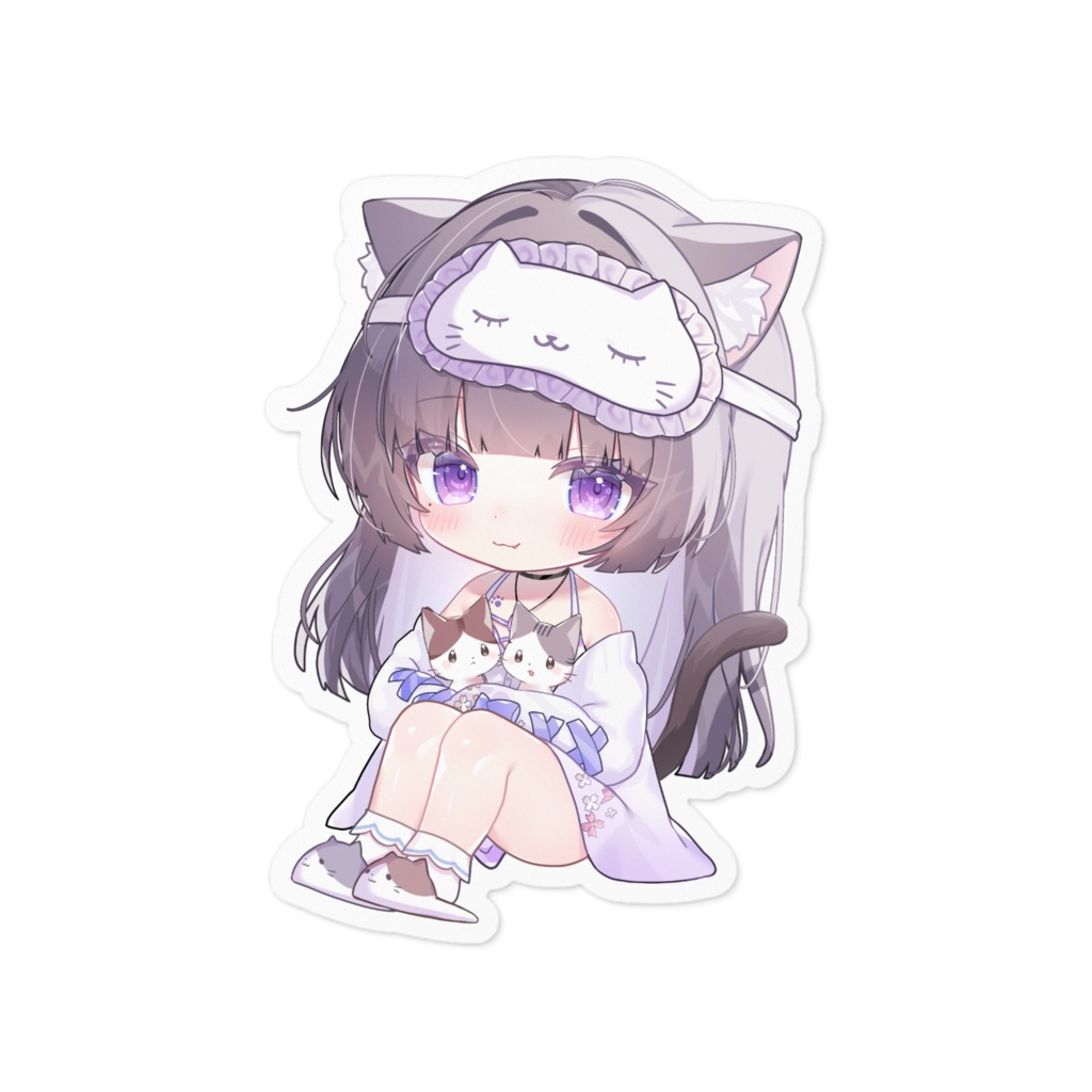 【２周年記念🎉】紗猫にあ🐾🔮　お祝い🎂ステッカー2024（100 x 100 mm）