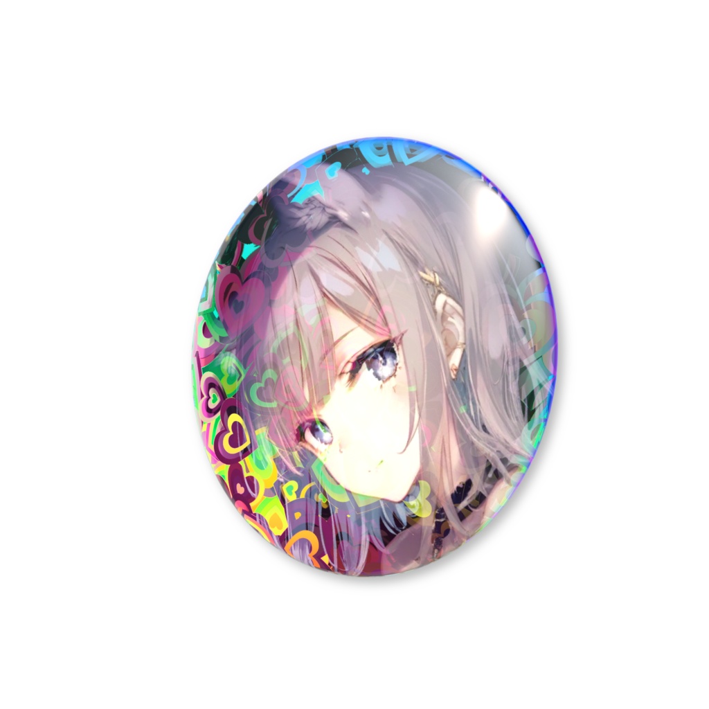 しらたまるいホログラム缶バッジ