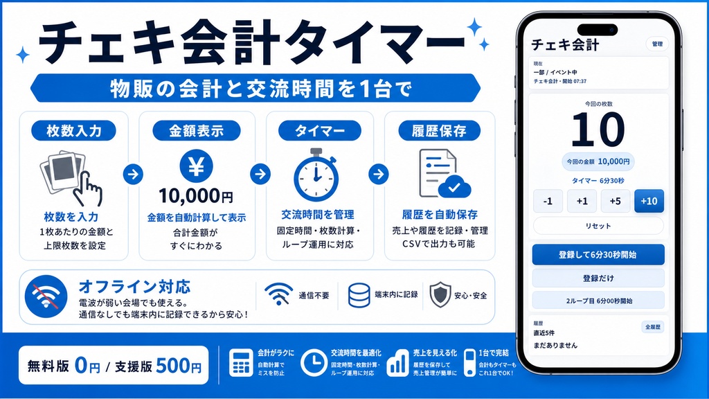 チェキ会計タイマー 支援版