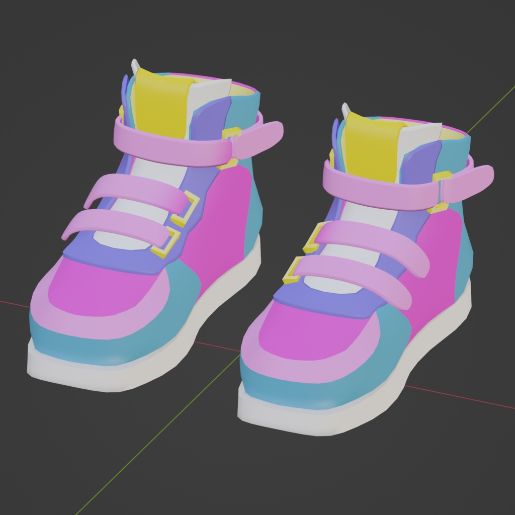 オリジナル3Dモデル『スニーカー』のblendファイルとテクスチャ5枚