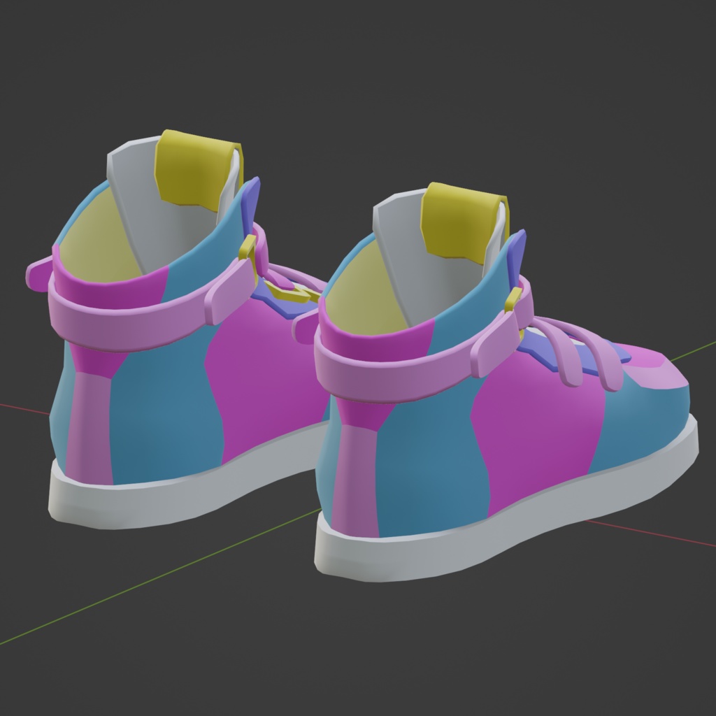 オリジナル3Dモデル『スニーカー』のblendファイルとテクスチャ5枚