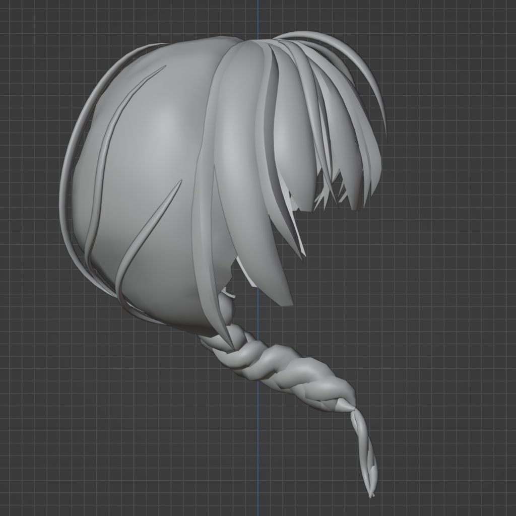 オリジナル3Dモデル『三つ編み』blendファイル