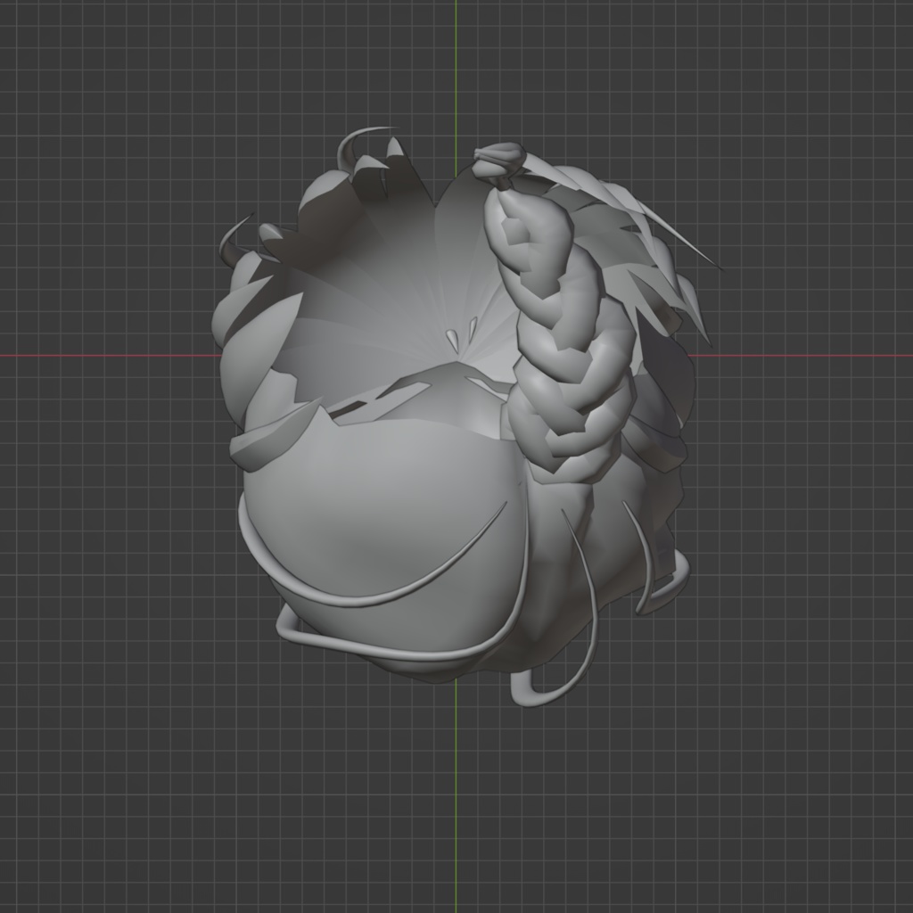 オリジナル3Dモデル『三つ編み』blendファイル