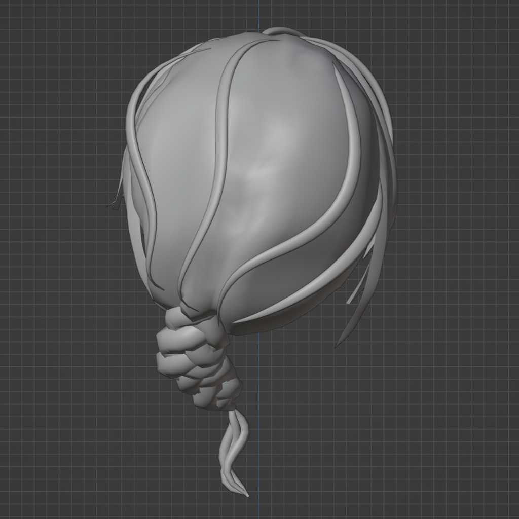 オリジナル3Dモデル『三つ編み』blendファイル