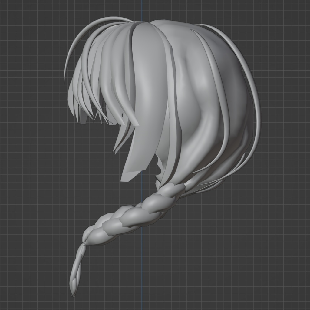 オリジナル3Dモデル『三つ編み』blendファイル