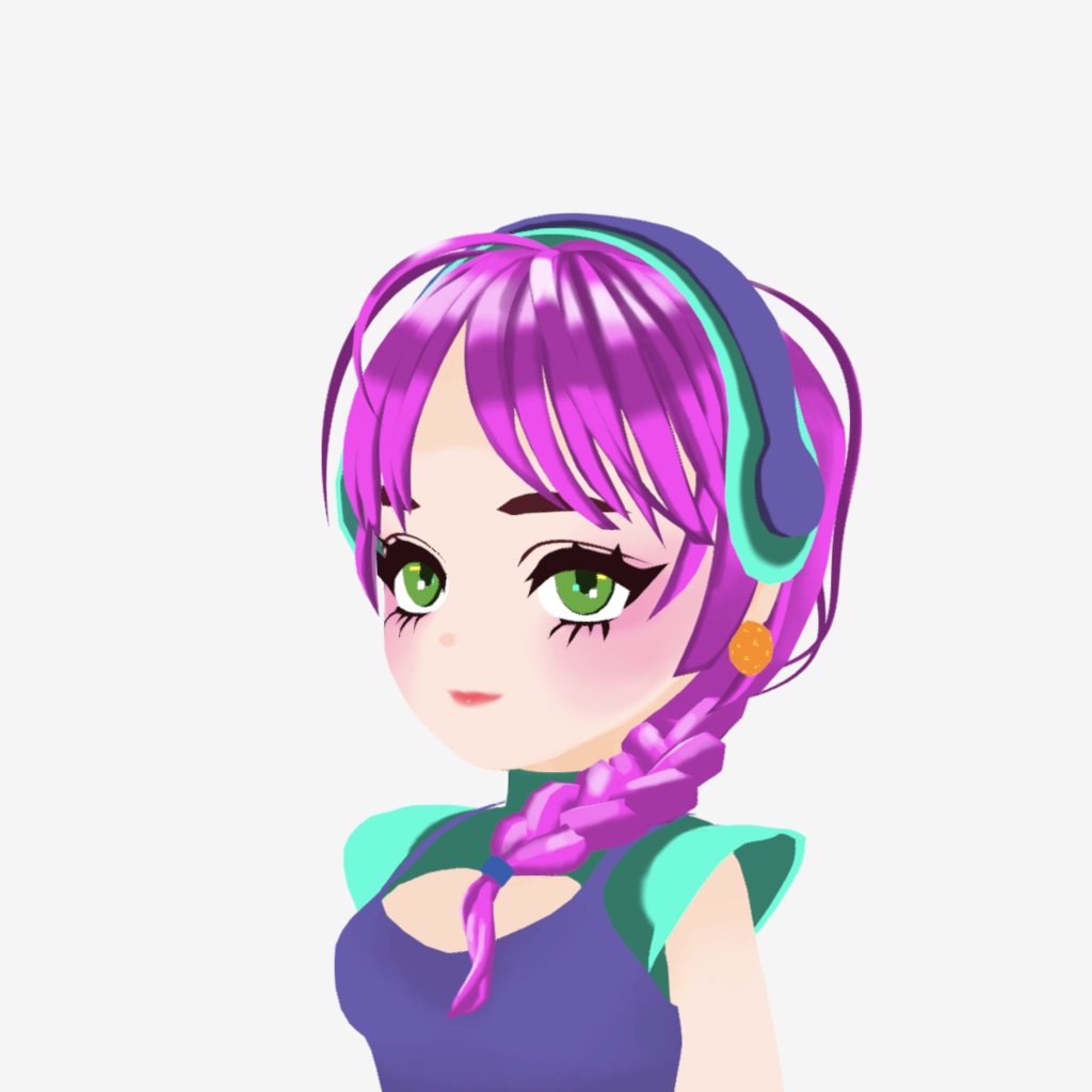 オリジナル3Dモデル『三つ編み』blendファイル