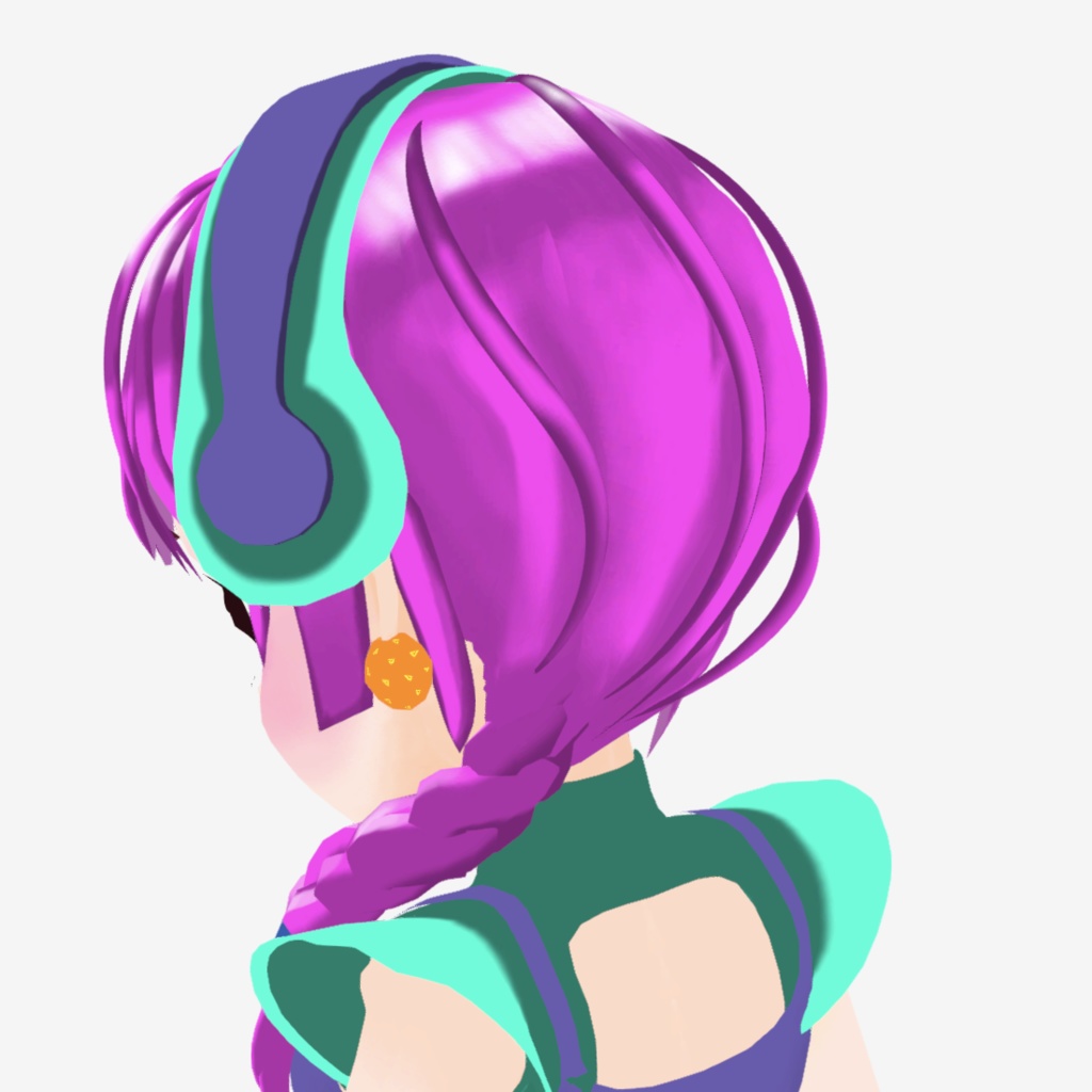 オリジナル3Dモデル『三つ編み』blendファイル