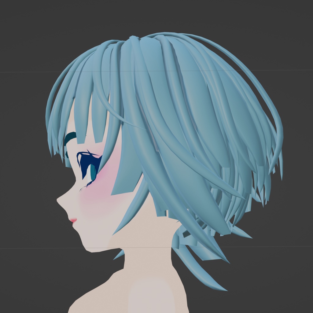 オリジナル3Dモデル『ショートボブ』blendファイル