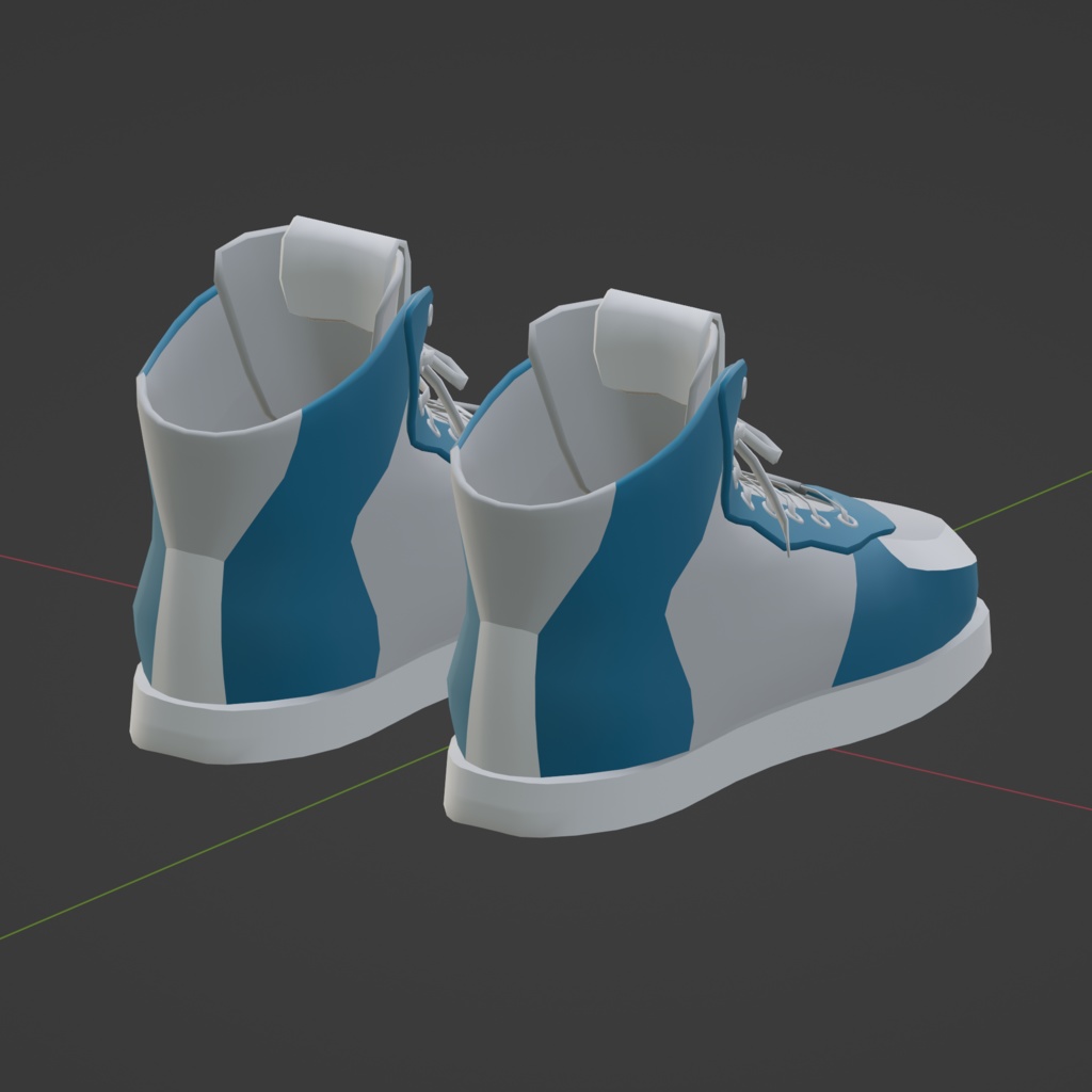 オリジナル3Dモデル『シューレーススニーカー』のblendファイルとテクスチャ6枚