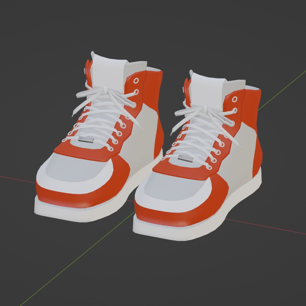 オリジナル3Dモデル『シューレーススニーカー』のblendファイルとテクスチャ6枚