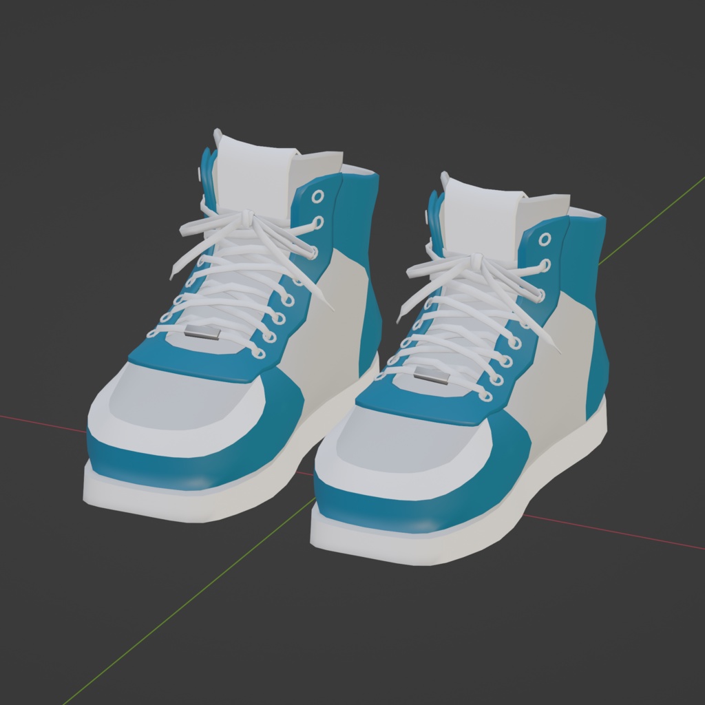 オリジナル3Dモデル『シューレーススニーカー』のblendファイルとテクスチャ6枚