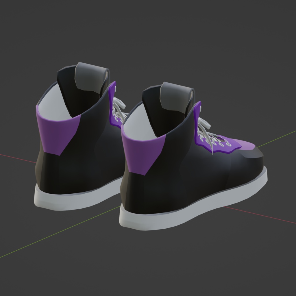 オリジナル3Dモデル『シューレーススニーカー』のblendファイルとテクスチャ6枚