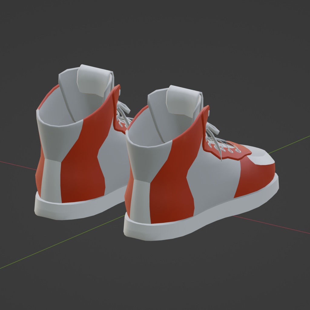 オリジナル3Dモデル『シューレーススニーカー』のblendファイルとテクスチャ6枚