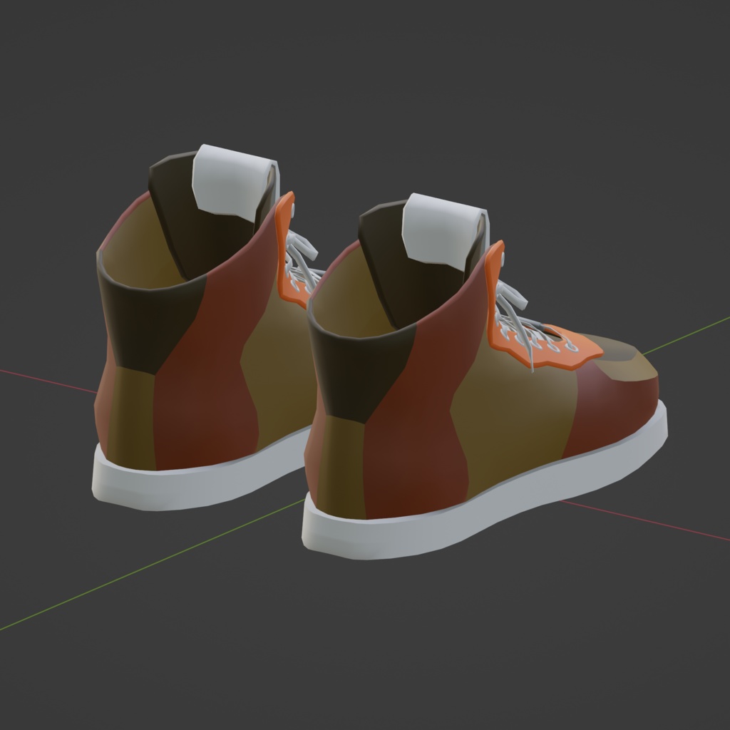オリジナル3Dモデル『シューレーススニーカー』のblendファイルとテクスチャ6枚