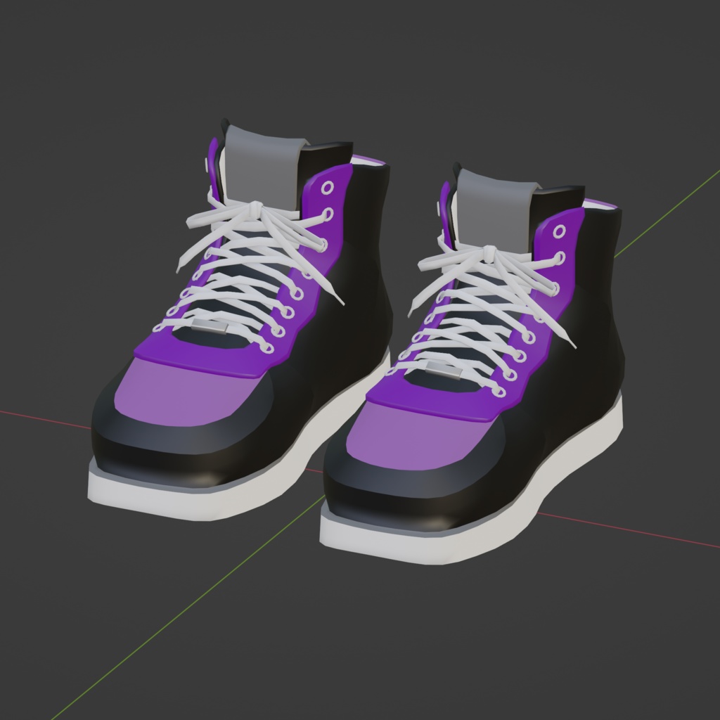 オリジナル3Dモデル『シューレーススニーカー』のblendファイルとテクスチャ6枚