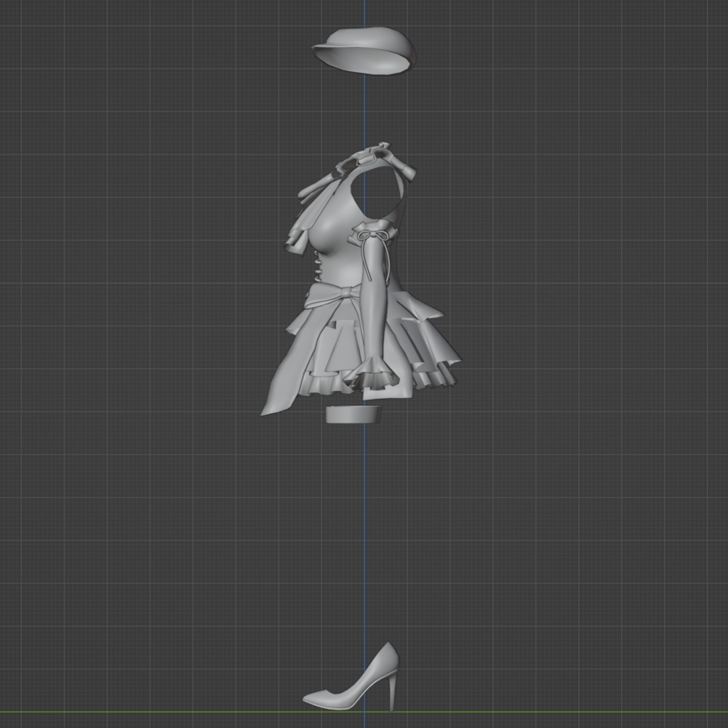 オリジナル3Dモデル『AZUKIのコスチューム』blendファイル