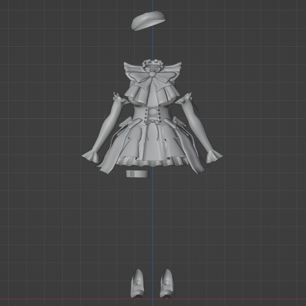 オリジナル3Dモデル『AZUKIのコスチューム』blendファイル