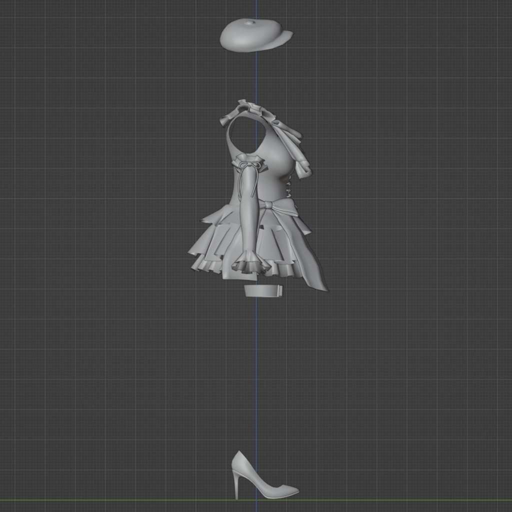 オリジナル3Dモデル『AZUKIのコスチューム』blendファイル