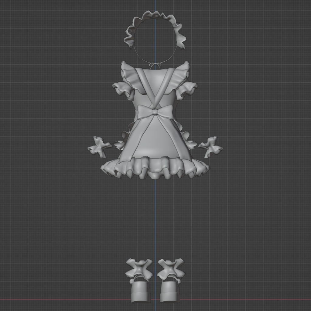 オリジナル3Dモデル『YUZUのコスチューム』blendファイル