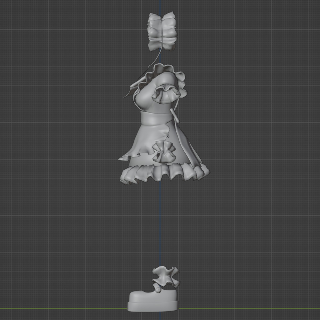 オリジナル3Dモデル『YUZUのコスチューム』blendファイル