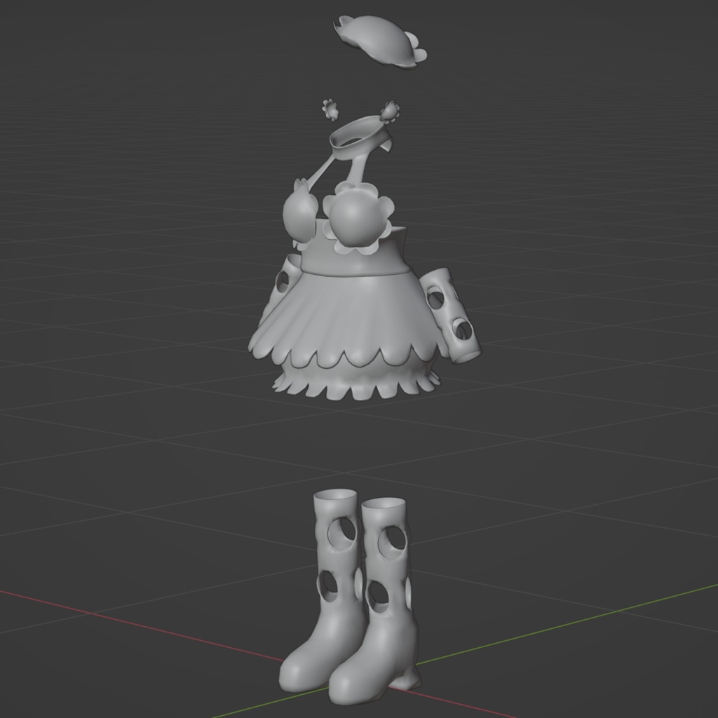 オリジナル3Dモデル『SHELLのコスチューム』blendファイル