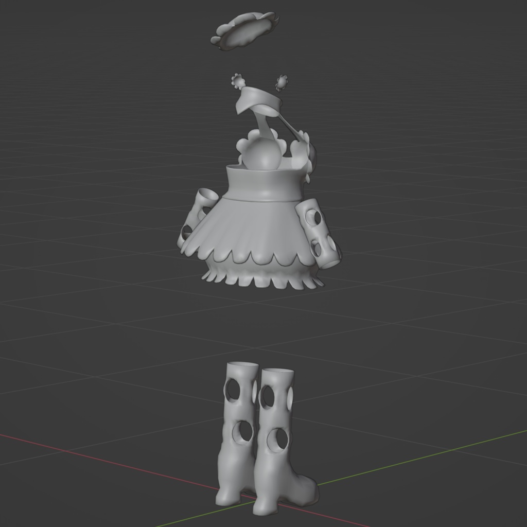 オリジナル3Dモデル『SHELLのコスチューム』blendファイル