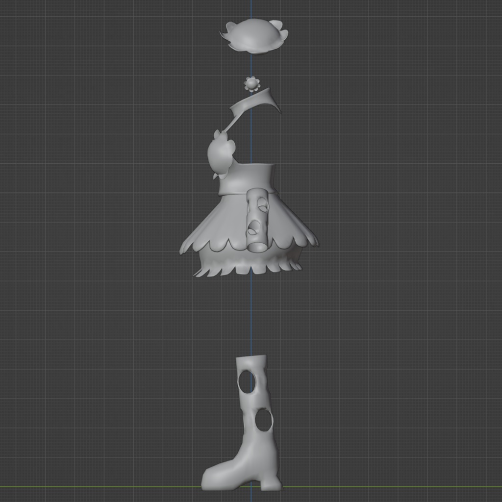 オリジナル3Dモデル『SHELLのコスチューム』blendファイル