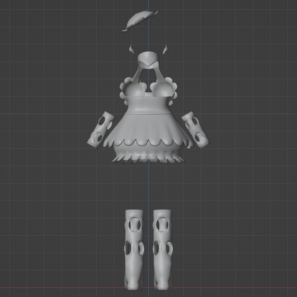 オリジナル3Dモデル『SHELLのコスチューム』blendファイル