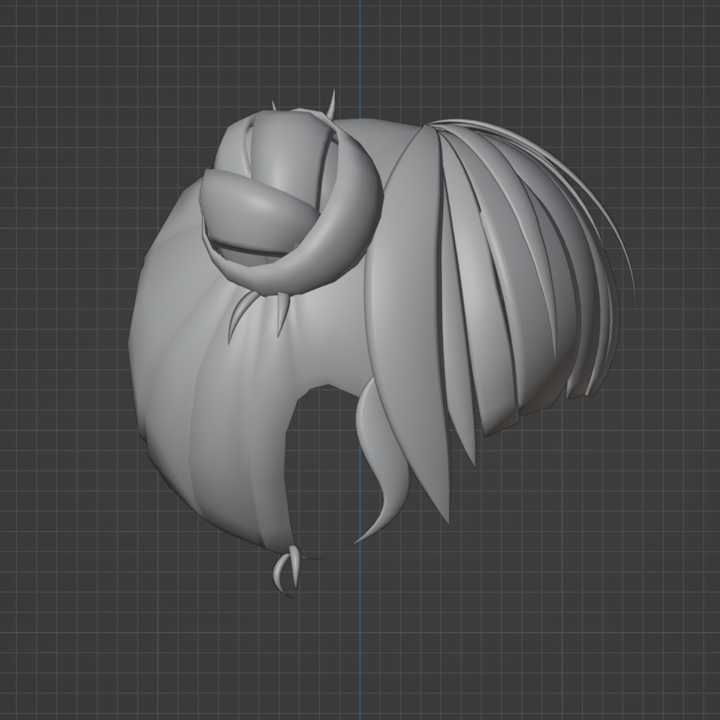 オリジナル3Dモデル『お団子ヘア』blendファイル