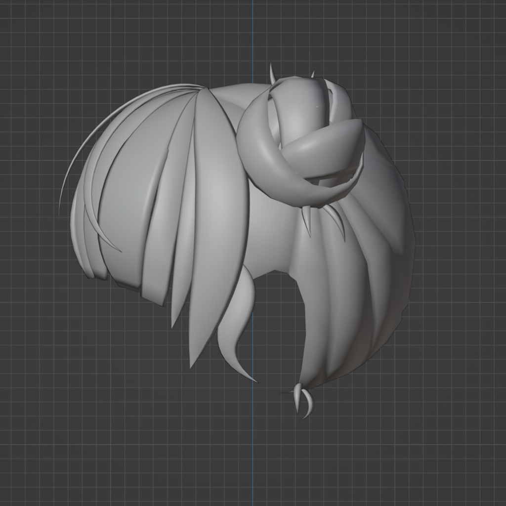 オリジナル3Dモデル『お団子ヘア』blendファイル