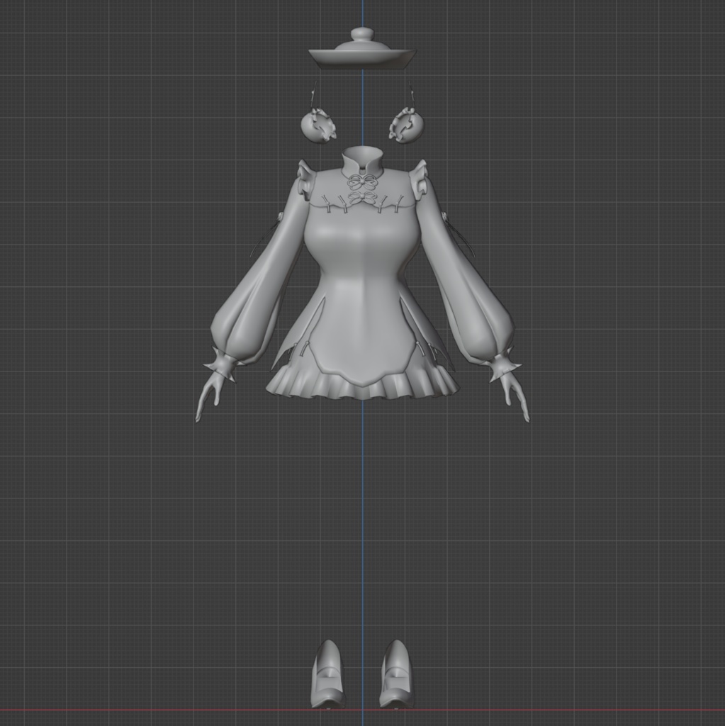 オリジナル3Dモデル『MINTのコスチューム』blendファイル