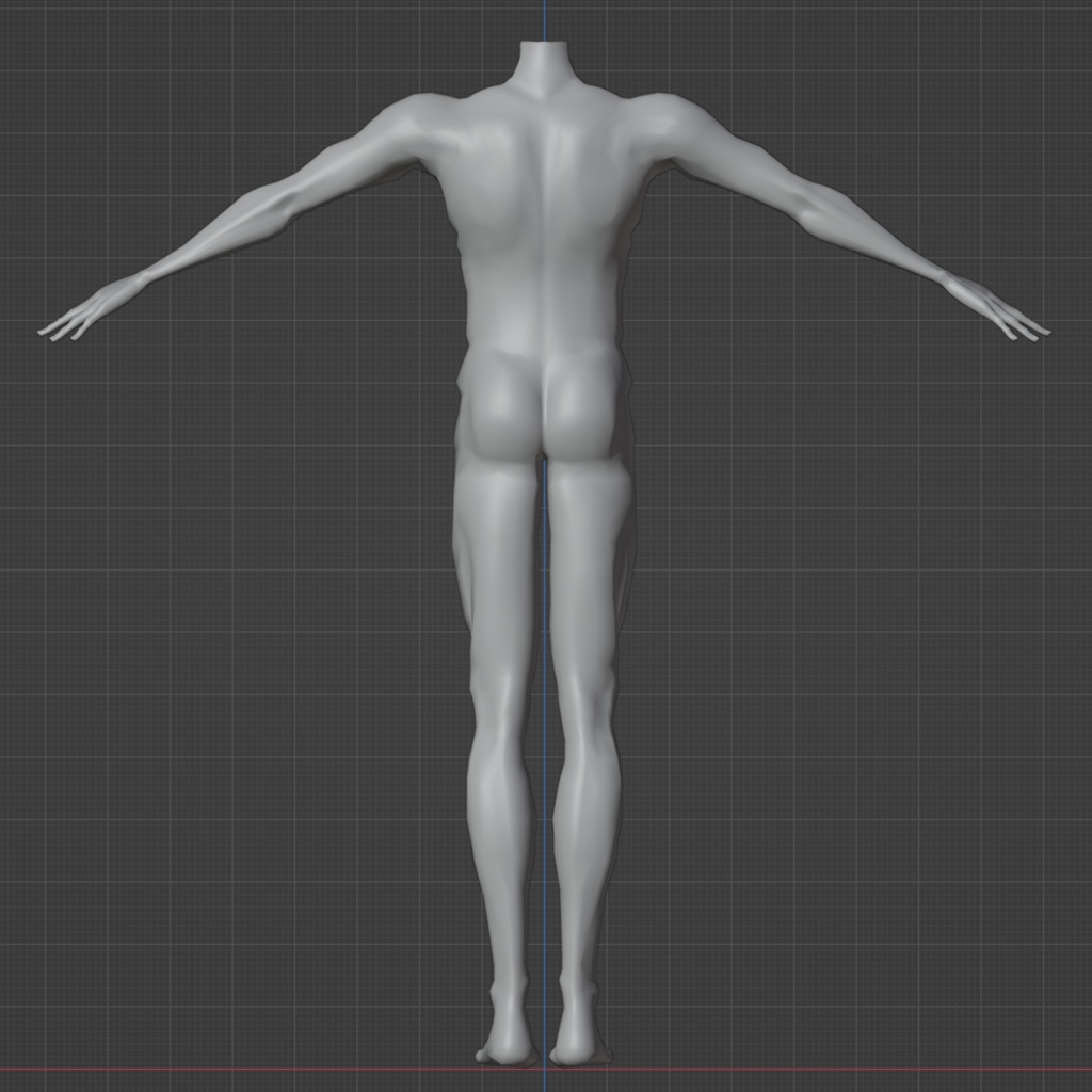 オリジナル3D男性モデル素体blendファイル