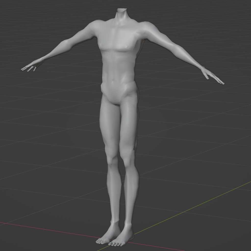 オリジナル3D男性モデル素体blendファイル