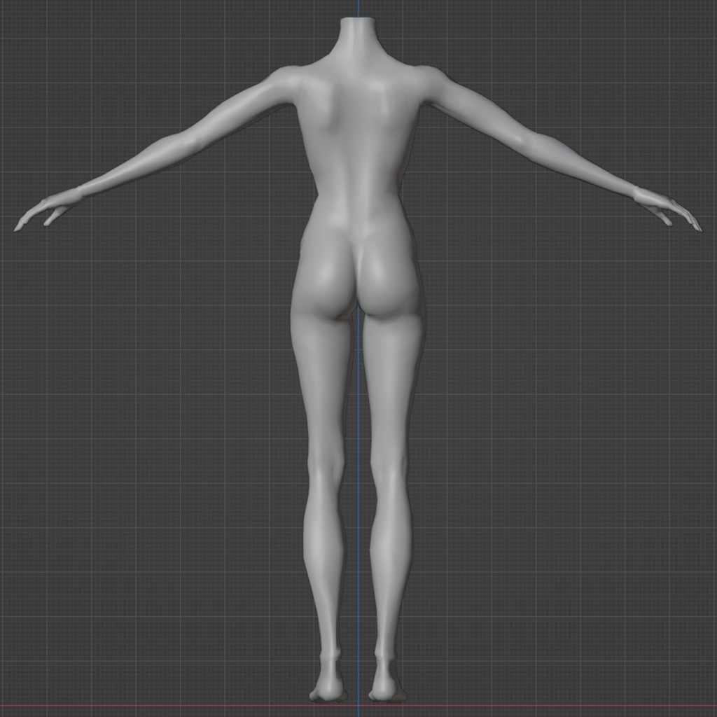 オリジナル3D女性モデル素体blendファイル