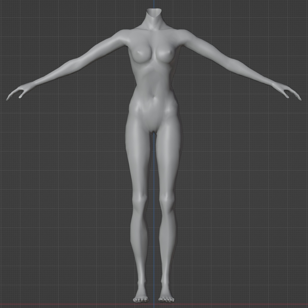 オリジナル3D女性モデル素体blendファイル