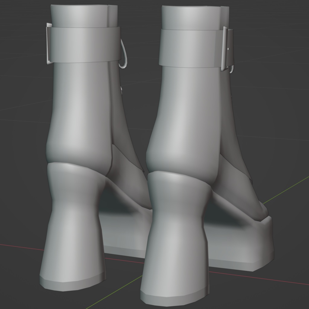 オリジナル3Dモデル『ショートブーツ』のblendファイル