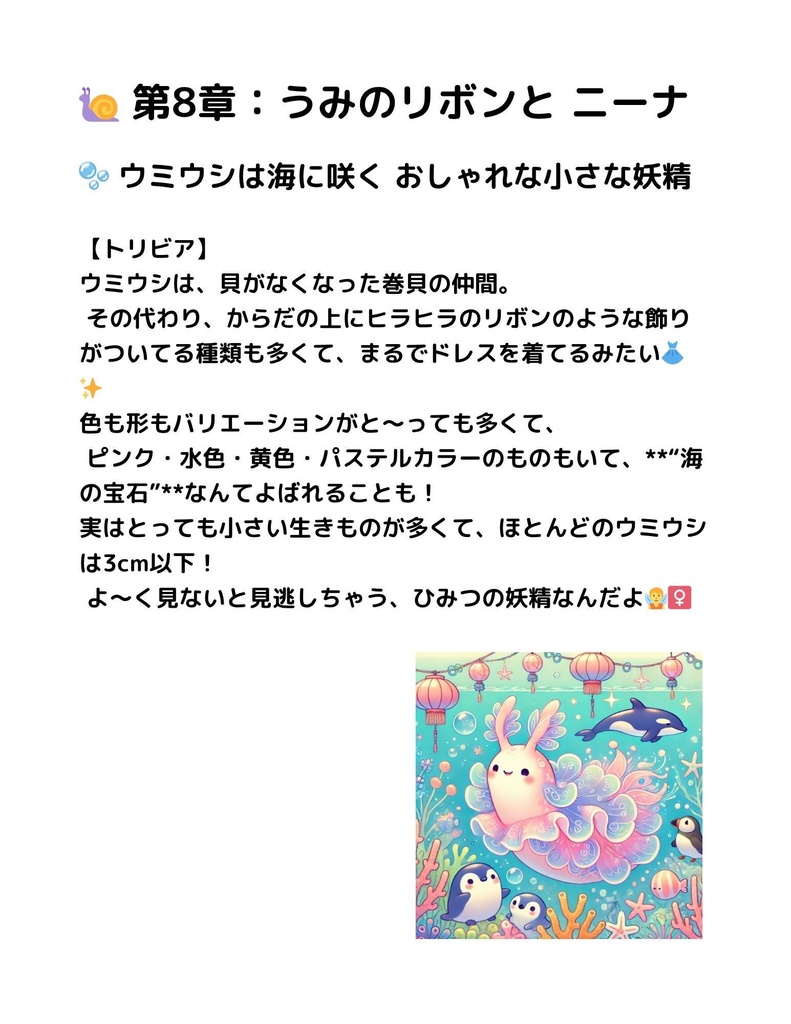 🌊 わくわく海のいきものセット 第8章:ウミウシ ニーナ