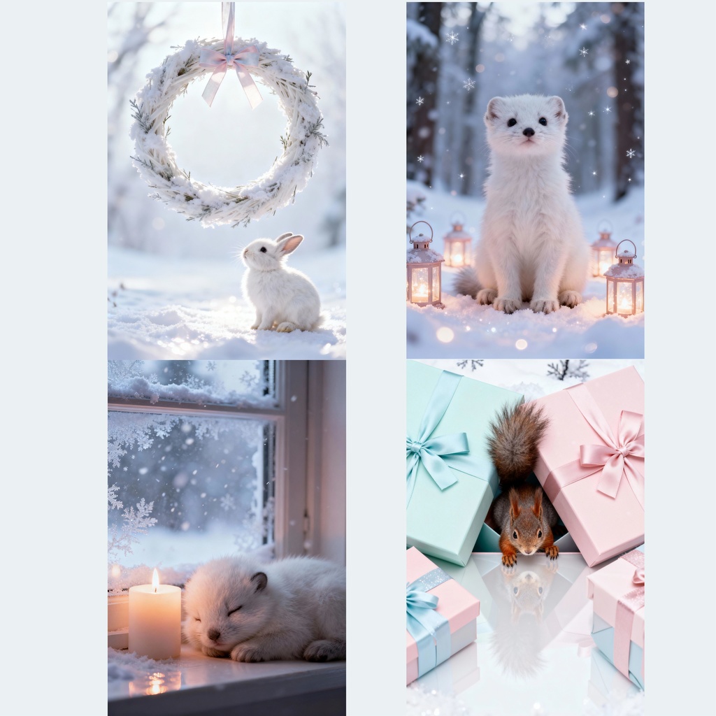 ❄ Winter Postcards – Fluffy Collection(8枚セット)