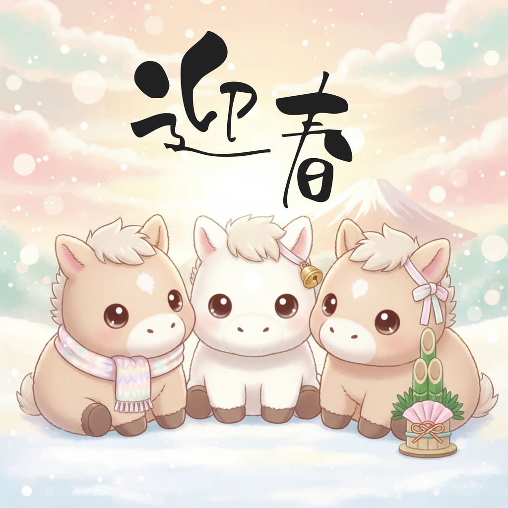 🐴 Fluffy New Year Loops – Baby Horse（GIF 8本セット）