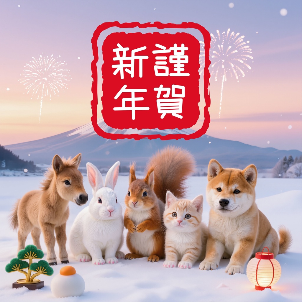 🎍 New Year Postcards – Fluffy Collection(8枚セット)